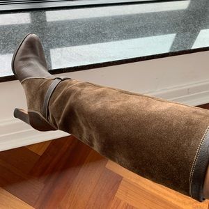 Knee high Suede and leather boots